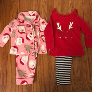 Holiday Reindeer Outfit & Santa Pajamas